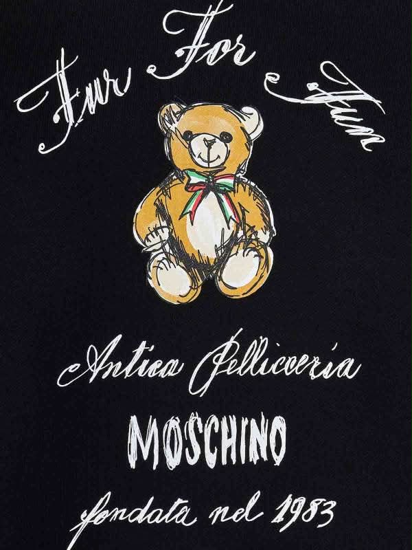 Felpe Moschino Orsetto Fur For Fun E Logo DT1711
