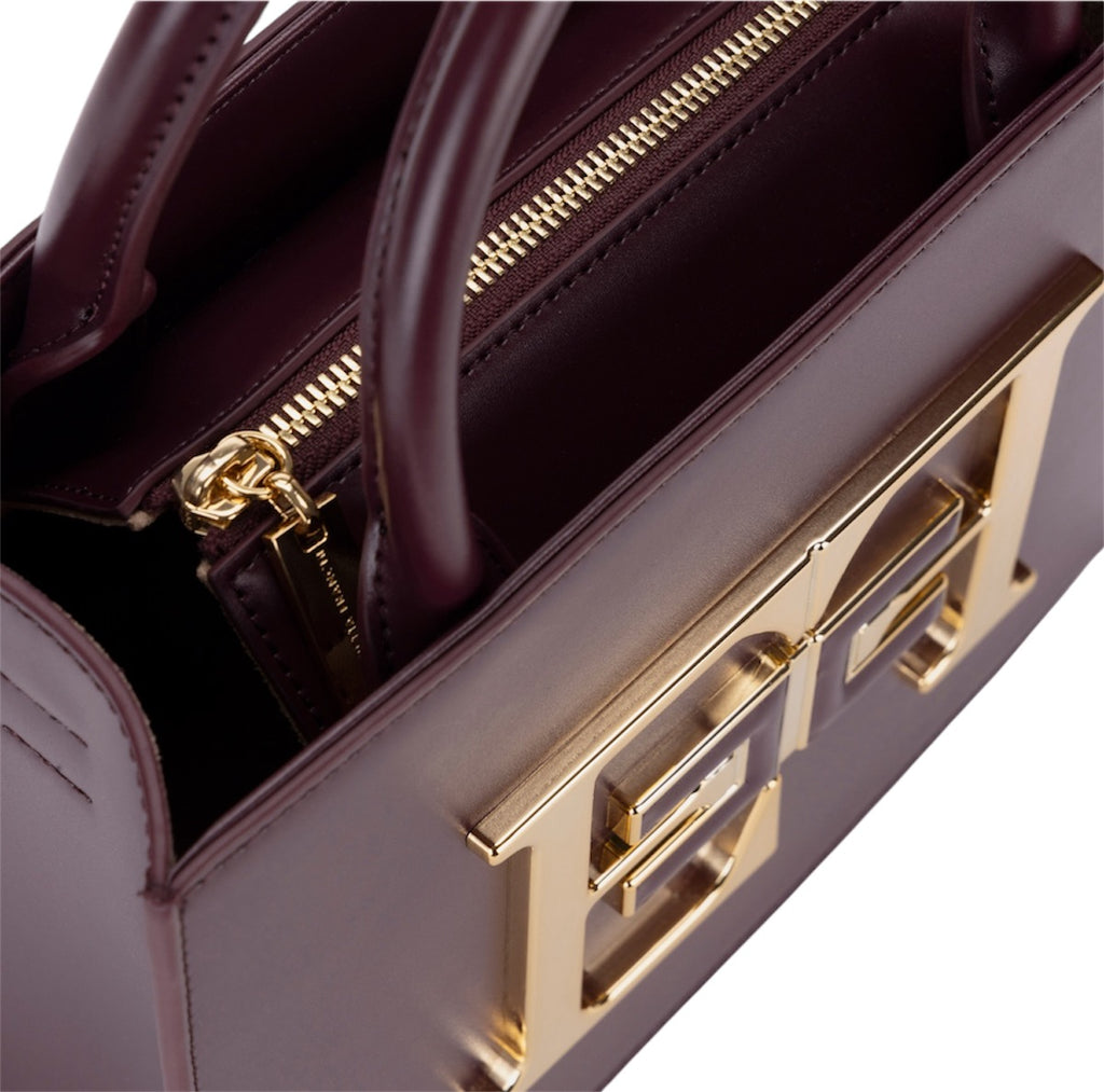 Borsa Elisabetta Franchi BS06A46E2 a mano piccola con logo Rouge Noir