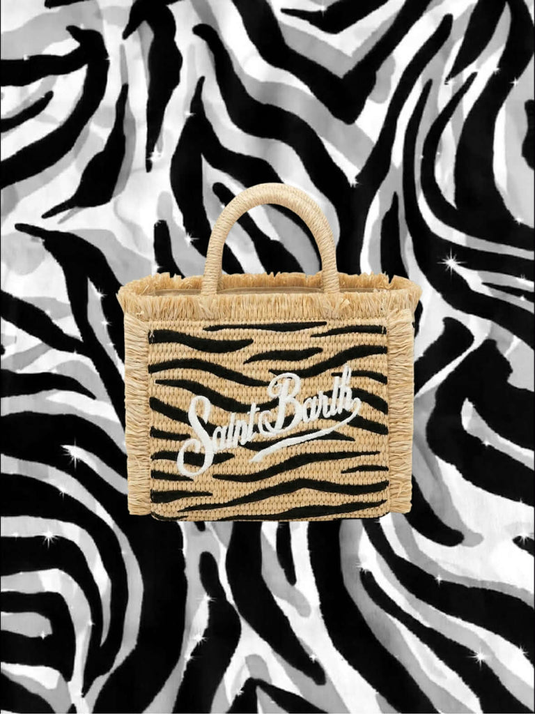 Borsa Saint Barth In Rafia Vanity Mini Straw Zebra VAMI009 02765L