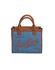 Borsa Saint Barth 01515 Vanity Bag mini denim grain leather