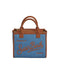 Borsa Saint Barth 01515 Vanity Bag mini denim grain leather
