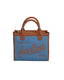 Borsa Saint Barth 01515 Vanity Bag mini denim grain leather