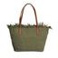 Borsa Saint Barth City Bag Big In Canvas Con Fringe Verde CBF0001 00587L