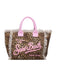Borsa Mare Saint Barth Vanity Sand Leopardata Logo E Manici In Rosa VANI001 02591L