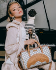 BORSA SPRAYGROUND 9398 BAULETTO EMBOSSED CREAM CHECK MINI DUFFLE