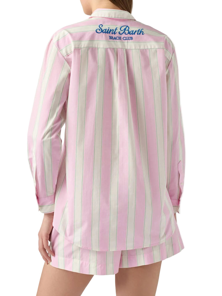 Camicia Saint Barth Brigitte In Cotone A Righe Con Ricamo Sport Club