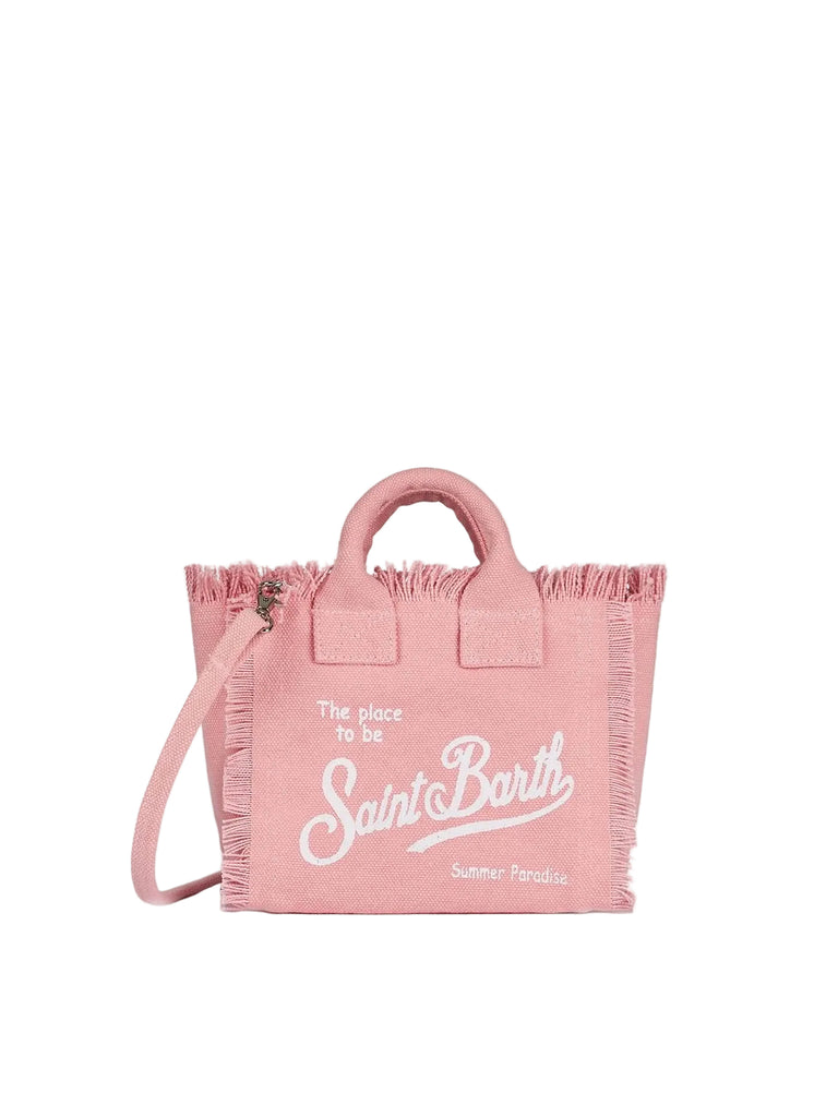 Borsa Saint Barth Vanity Mini In Canvas Rosa VAMI001 00135L