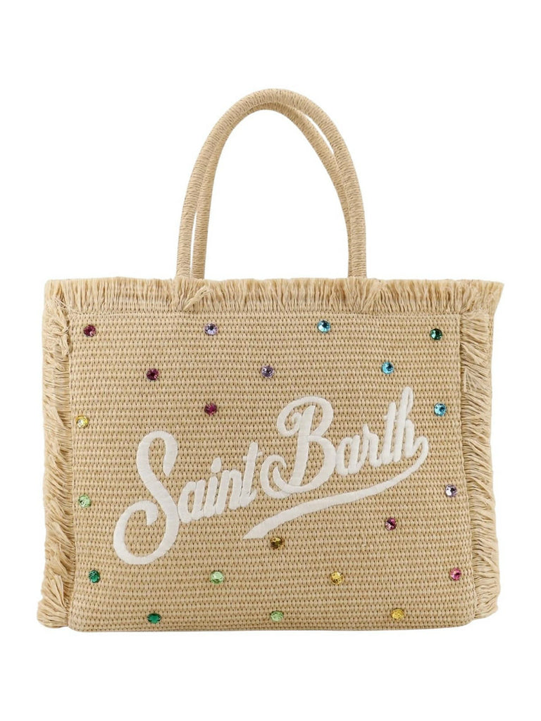 Borsa Saint Barth Vanity Straw Con Strass Colorati VANI021 02748L