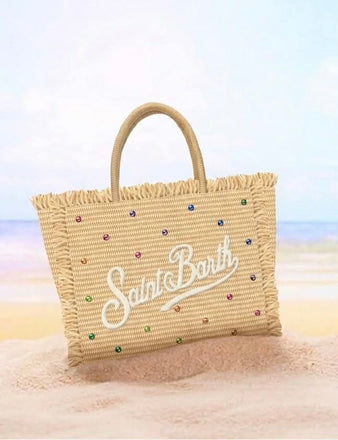 Borsa Saint Barth Colette Straw Con Strass Colorati COL0017 02748L