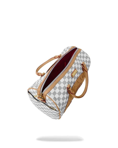 BORSA SPRAYGROUND 9398 BAULETTO EMBOSSED CREAM CHECK MINI DUFFLE