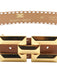 Cintura Elisabetta Franchi CT08S51E2 a vita alta in pelle con impunture Cognac