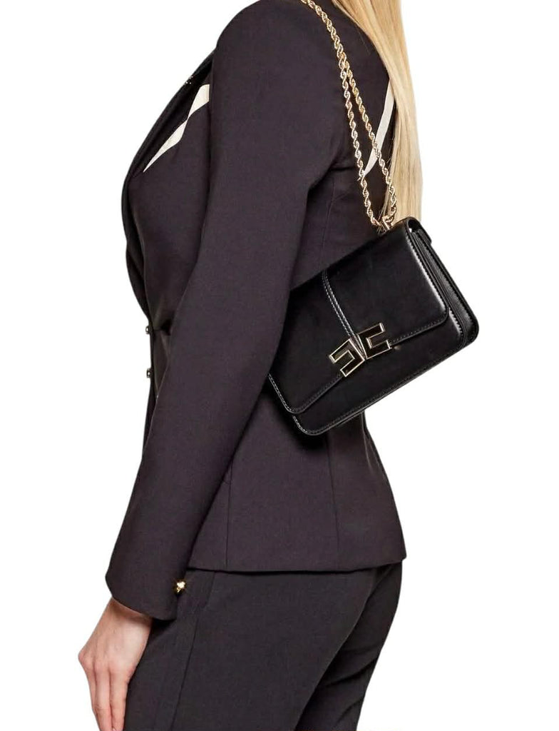 Borsa Elisabetta Franchi  BS91A61E2 a tracolla con dettaglio logo