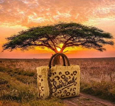 Borsa Saint Barth Vanity Straw Con Ricami Leopardati VANI021 00349L