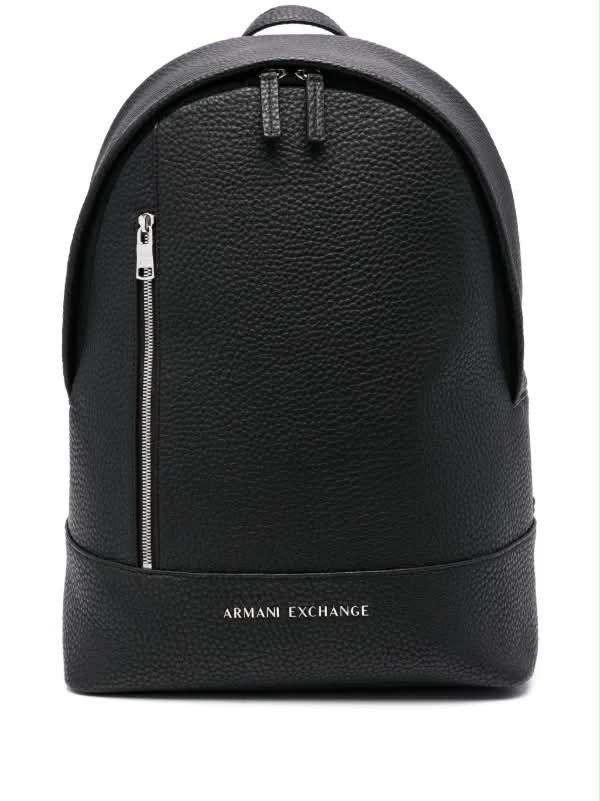 Zaino Armani Exchange In Pelle Martellata Logo In argento E Zip 952631 CC828