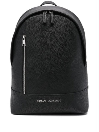 Zaino Armani Exchange In Pelle Martellata Logo In argento E Zip 952631 CC828