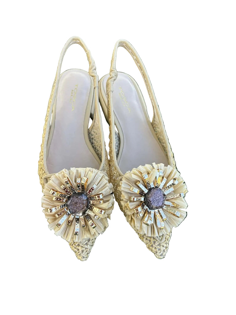 Scarpe Tosca Blu SS2615S158 Deauville in rafia con maxi fiore