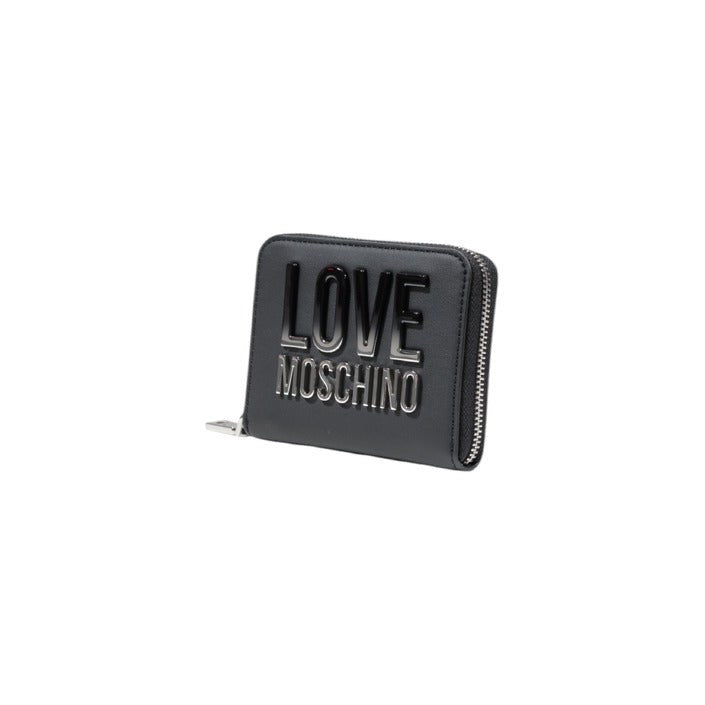 Portafoglio Love Moschino JC5732 Zip Around Medium Nero Logo smaltato