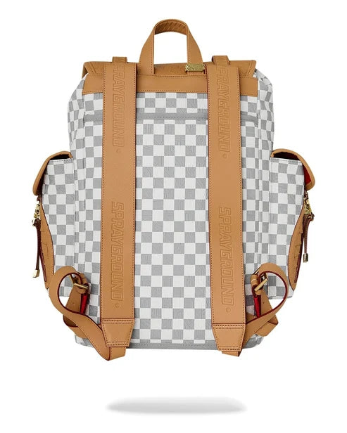 ZAINO SPRAYGROUND 9397 EMBOSSED CREAM CHECK MONTE CARLO