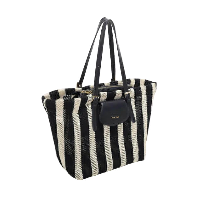 Borsa Shopper Mimì Muà A Spalle In Rete A Righe Blu Y201389