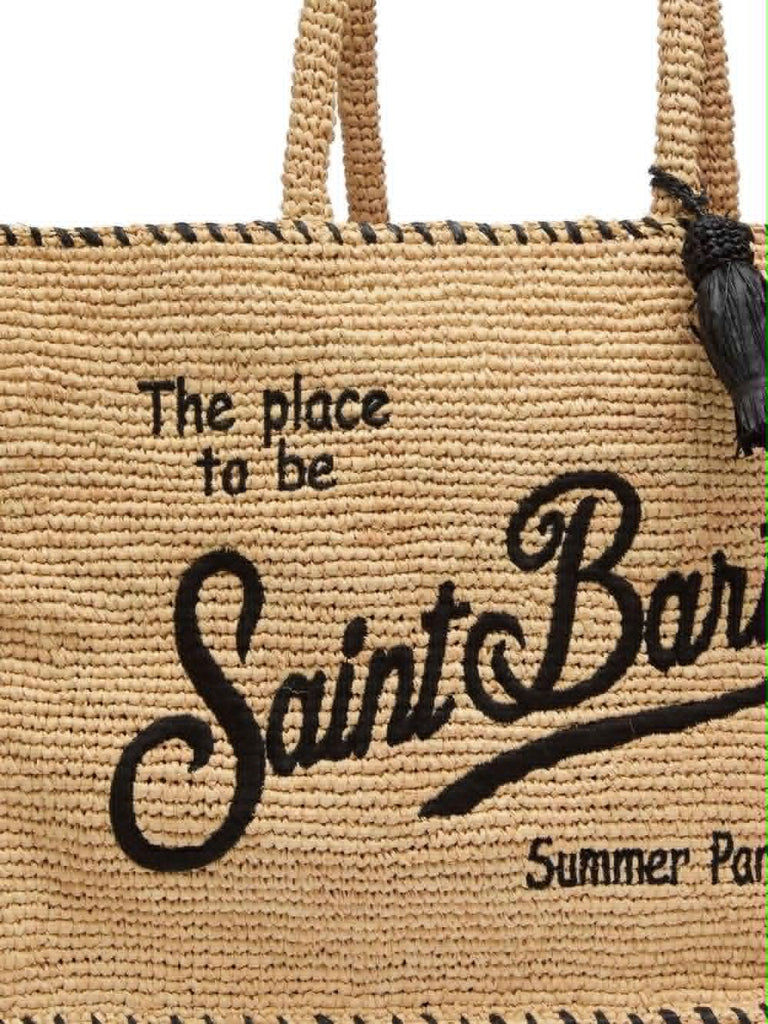 Borsa saint Barth Colette Beige Con Logo A Contrasto Con Nappa COL0013 09045L