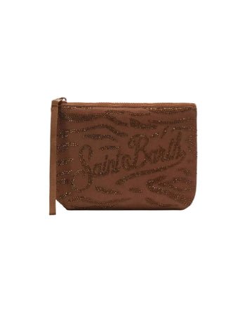 Pochette Saint Barth Con Strass Leopardato E Zebrato
