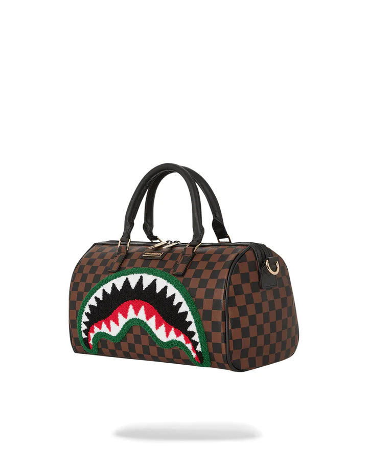 BORSA SPRAYGROUND BAULETTO ART6030 CHENILLE SIP MINI DUFFLE MARRONE