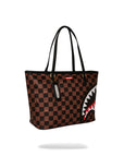BORSA SPRAYGROUND 8916 GRAY PEEKING CHRACTER CHECK TOTE BAG
