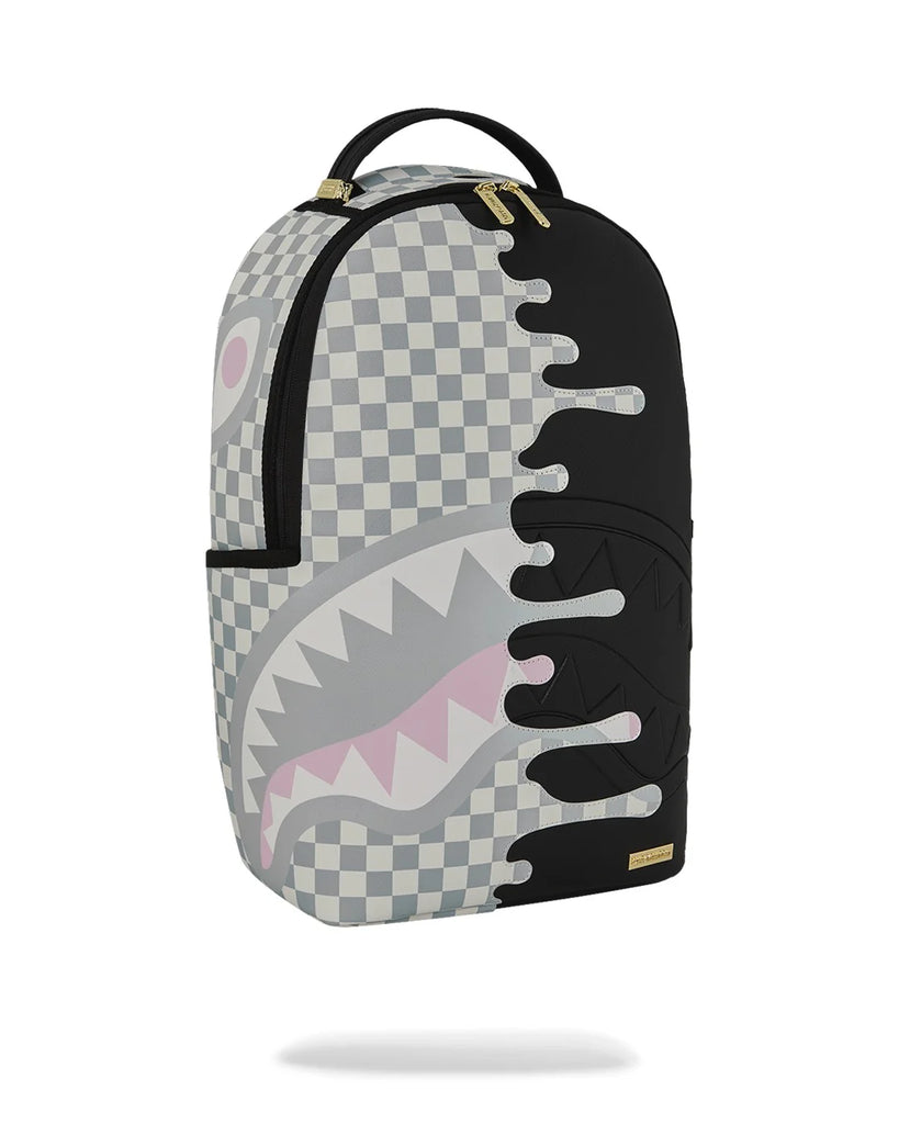 ZAINO SPRAYGROUND 8758 CREAM CHECK UNFINISHED SHARK DLXSV BACKPACK