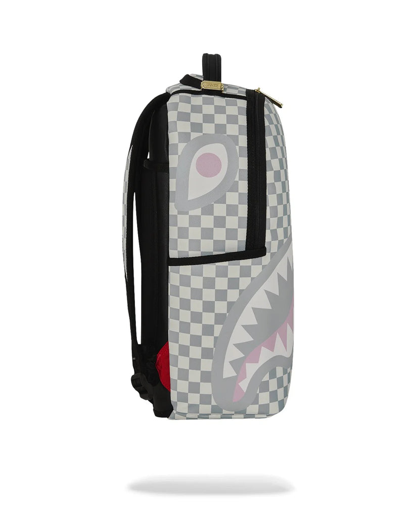 ZAINO SPRAYGROUND 8758 CREAM CHECK UNFINISHED SHARK DLXSV BACKPACK