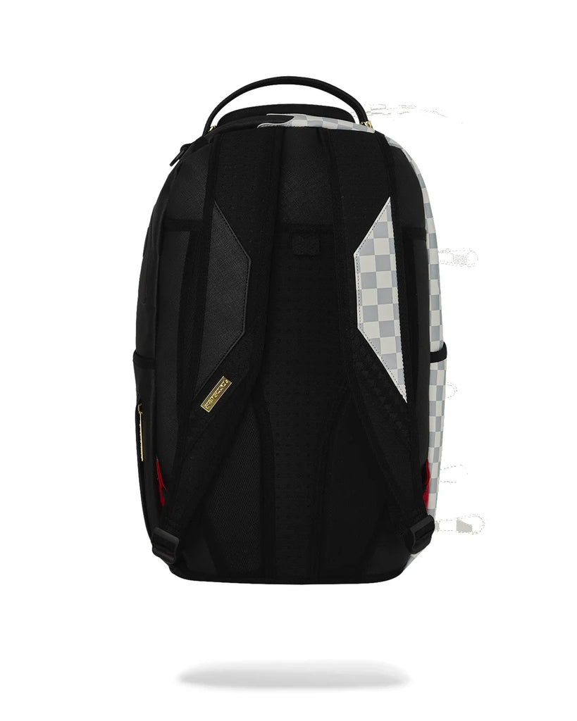 ZAINO SPRAYGROUND 8758 CREAM CHECK UNFINISHED SHARK DLXSV BACKPACK