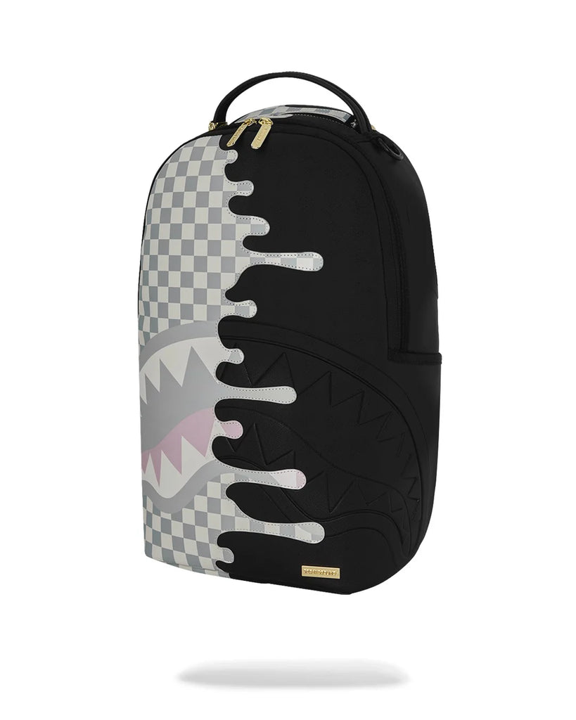 ZAINO SPRAYGROUND 8758 CREAM CHECK UNFINISHED SHARK DLXSV BACKPACK