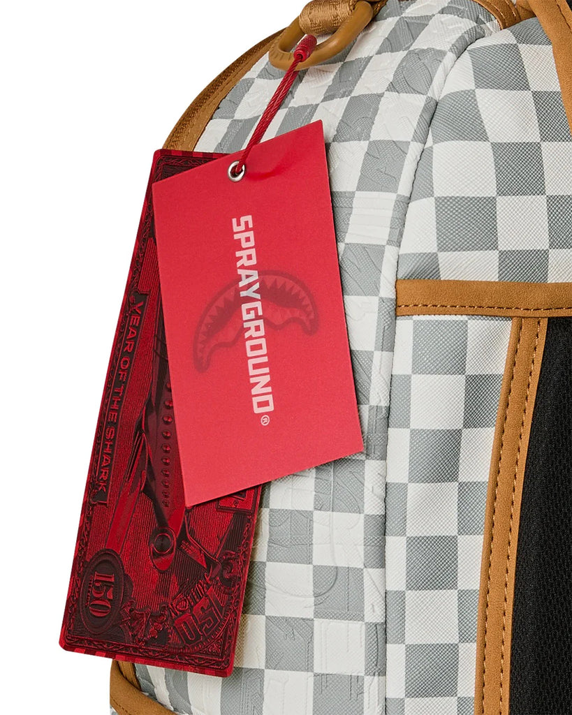ZAINO SPRAYGROUND 8848 3AM CREAM CHECK DLXSV BACKPACK