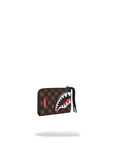 PORTAFOGLIO SPRAYGROUND 9302 SHARKS IN PARIS WTF BUBBLE BROWN CHECK WALLET
