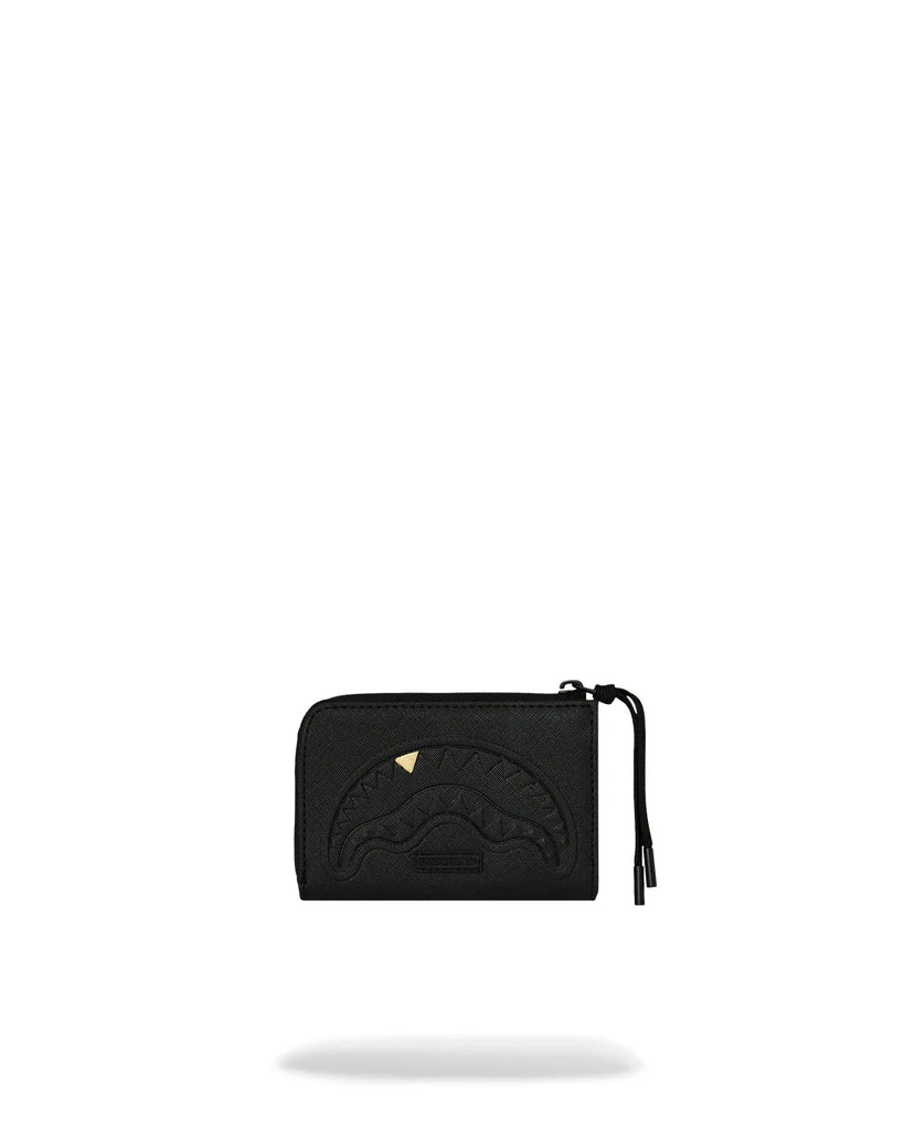 PORTFAOGLIO SPRAYGROUND 9328 BLACKED OUT EMBOSSED GOLD TOOTH WALLET