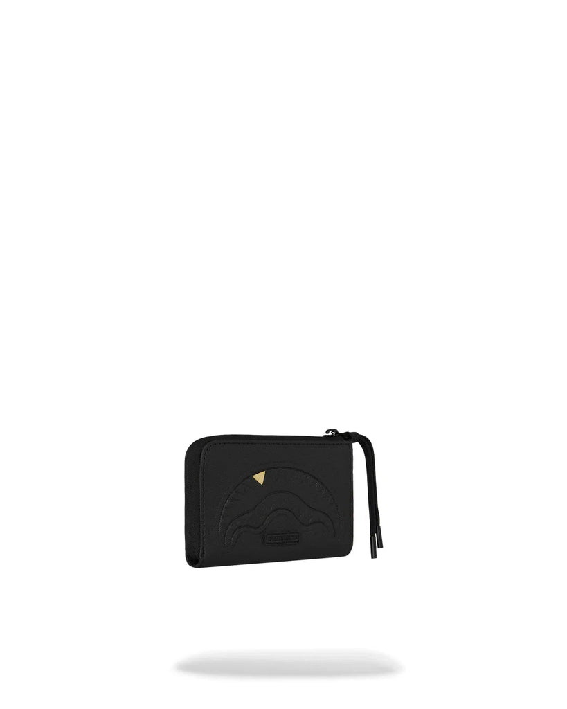PORTFAOGLIO SPRAYGROUND 9328 BLACKED OUT EMBOSSED GOLD TOOTH WALLET