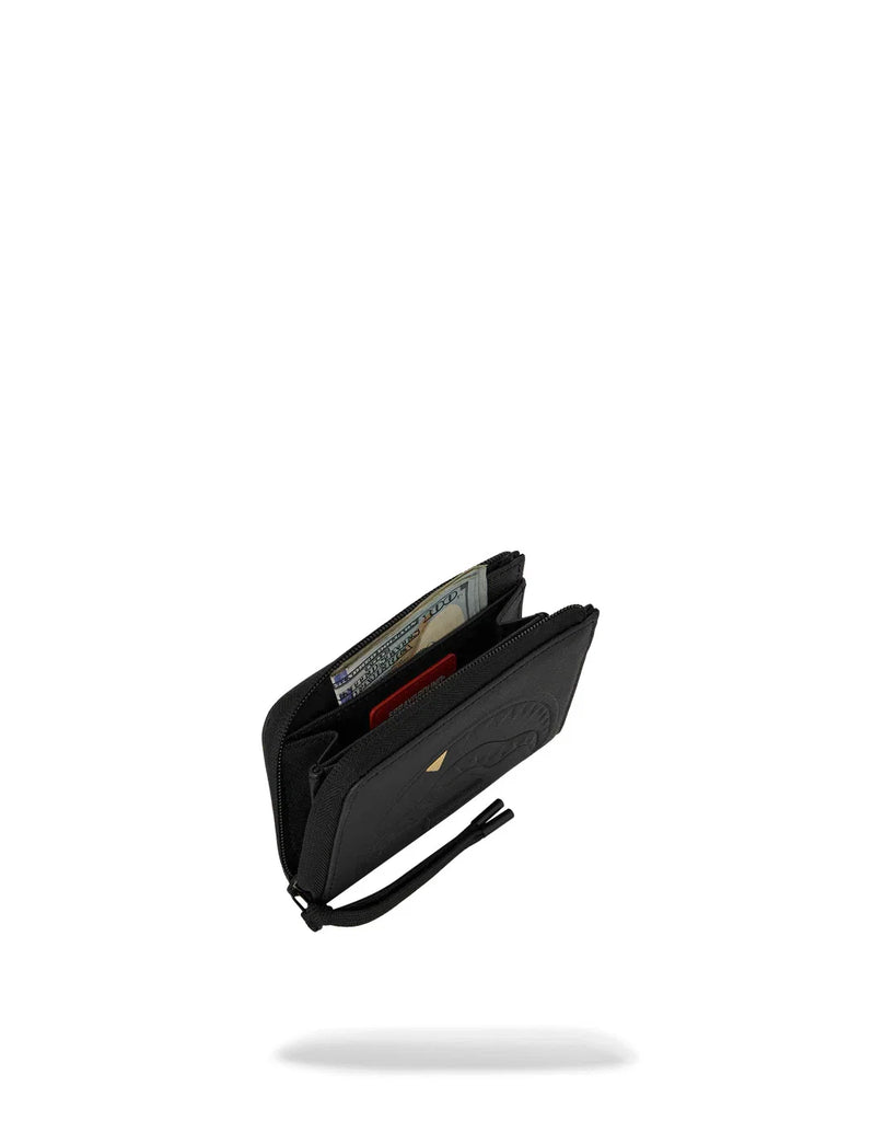 PORTFAOGLIO SPRAYGROUND 9328 BLACKED OUT EMBOSSED GOLD TOOTH WALLET