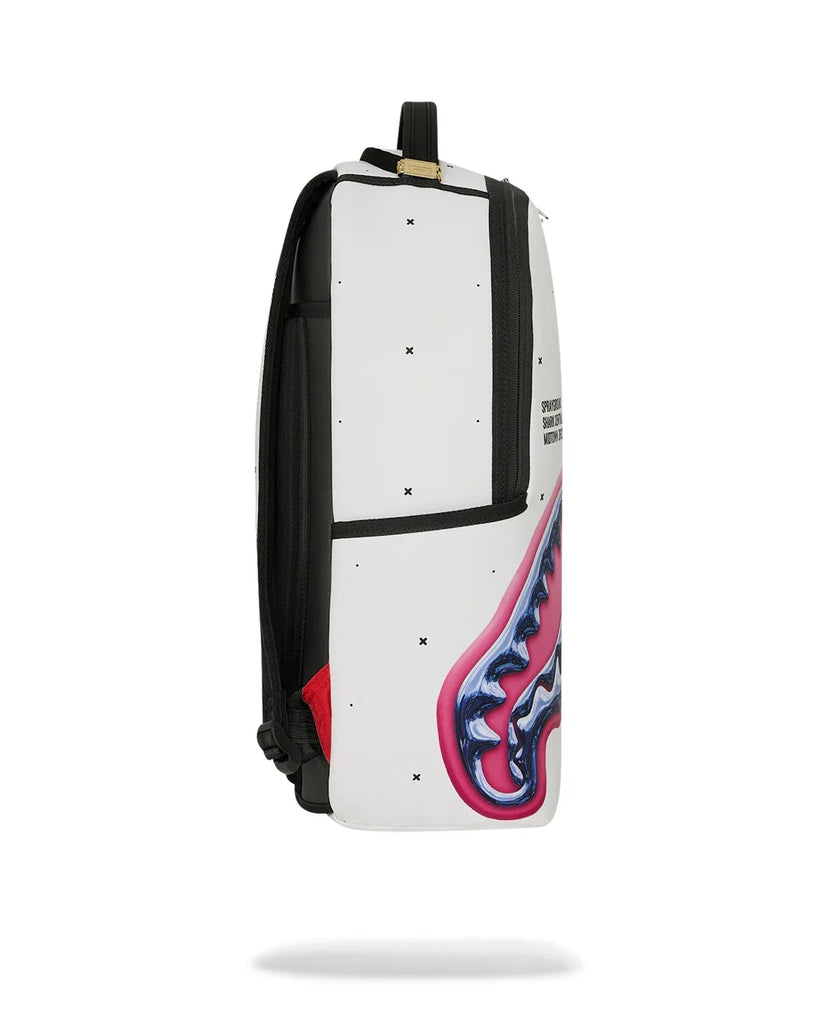 ZAINO SPRAYGROUND 8427 SHARK CENTRAL LIQUID CHROME BACKPACK
