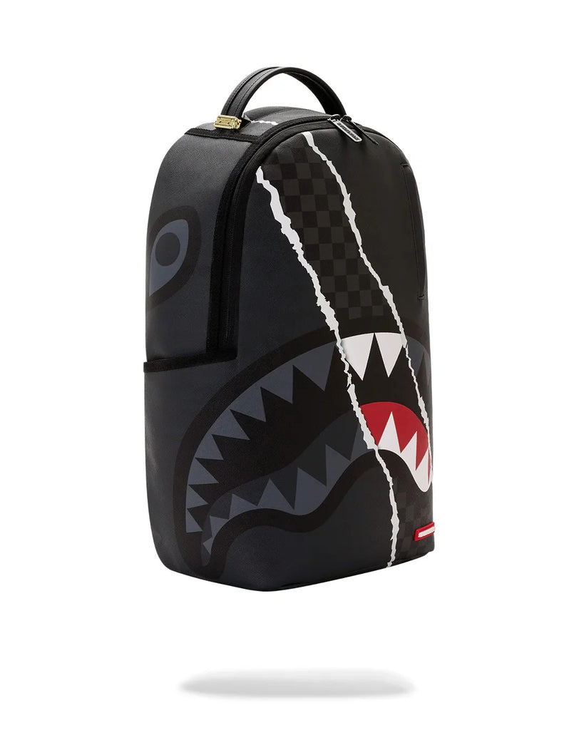 ZAINO SPRAYGROUND 8502 CENTER RIP REVEALING GRAY CHECK BACKPACK