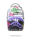 ZAINO SPRAYGROUND 8538 STENCIL SHARK ATTACK BLACK AND WHITE SPLIT BACKPACK