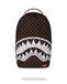ZAINO SPRAYGROUND 8552 BROWN AND CREAM DRIP CHECK SHARK BACKPACK