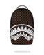 ZAINO SPRAYGROUND 8552 BROWN AND CREAM DRIP CHECK SHARK BACKPACK