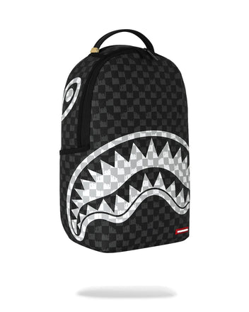 ZAINO SPRAYGROUND 8553 BLACK AND WHITE DRIP CHECK SHARK BACKPACK