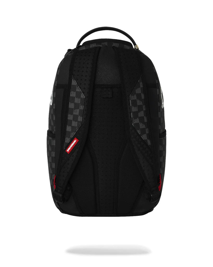 ZAINO SPRAYGROUND 8553 BLACK AND WHITE DRIP CHECK SHARK BACKPACK