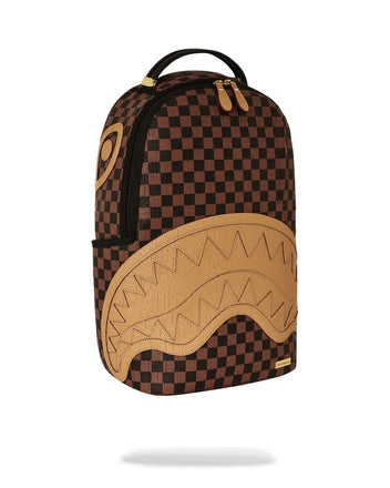 ZAINO SPRAYGROUND 8592 EMBOSSED CHECK BROWN BACKPACK