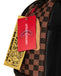 ZAINO SPRAYGROUND 8592 EMBOSSED CHECK BROWN BACKPACK