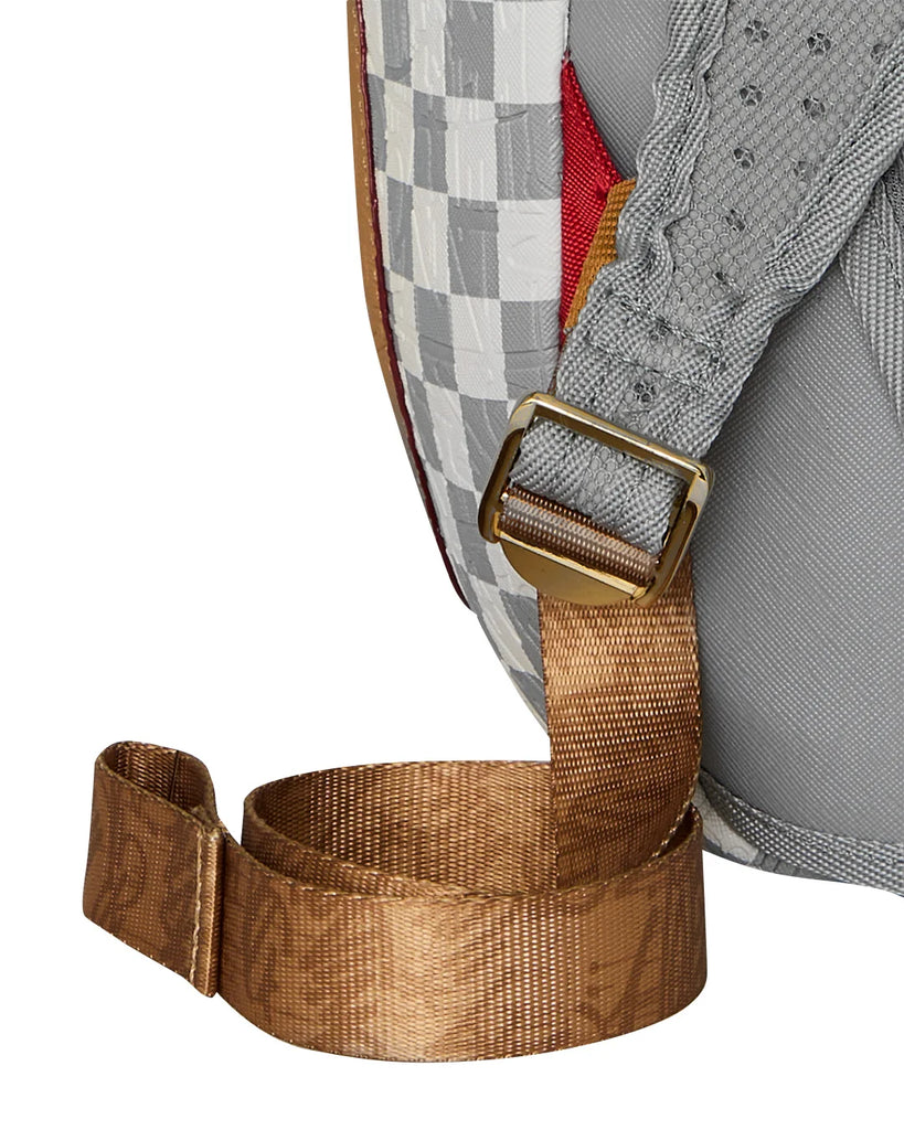 ZAINO SPRAYGROUND 8593 EMBOSSED CREAM CHECK BACKPACK