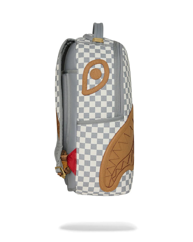 ZAINO SPRAYGROUND 8593 EMBOSSED CREAM CHECK BACKPACK