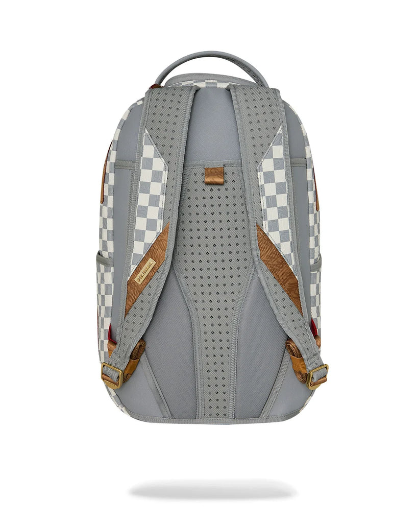 ZAINO SPRAYGROUND 8593 EMBOSSED CREAM CHECK BACKPACK