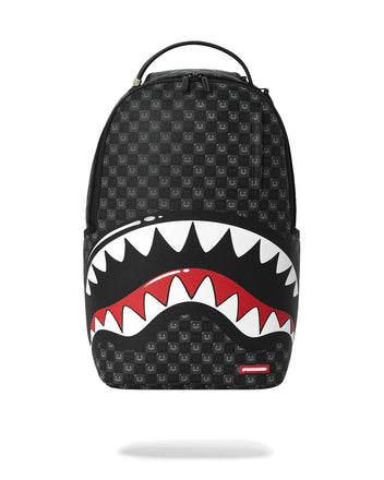 ZAINO SPRAYGROUND 8633 SHARKS IN PARIS WTF BUBBLY BLACK CHECK BACKPACK