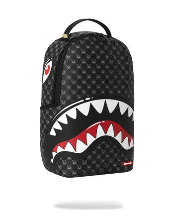 ZAINO SPRAYGROUND 8633 SHARKS IN PARIS WTF BUBBLY BLACK CHECK BACKPACK